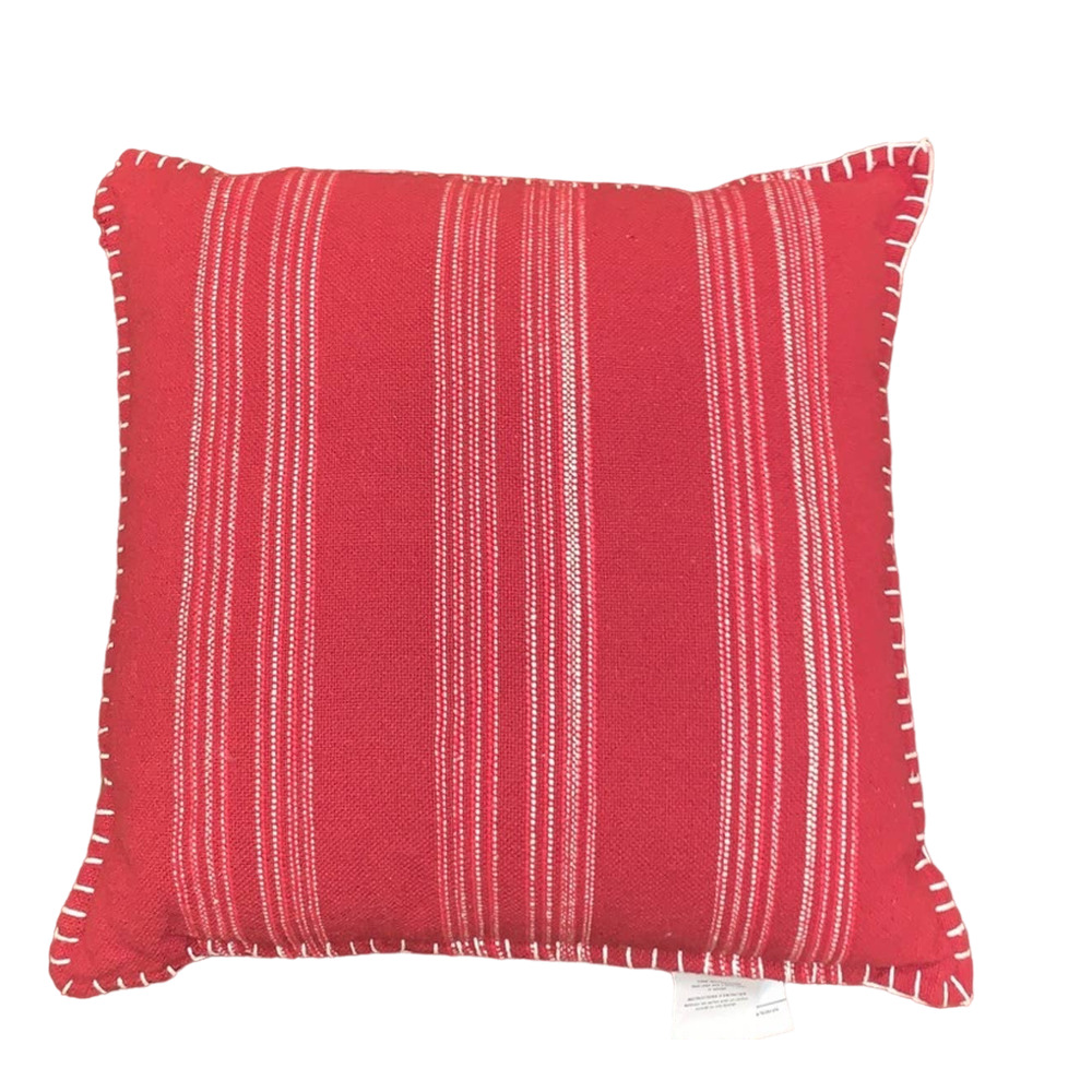 Accent Throw Pillow Rust Textured Strip Design 20” x 20” New Without Tags